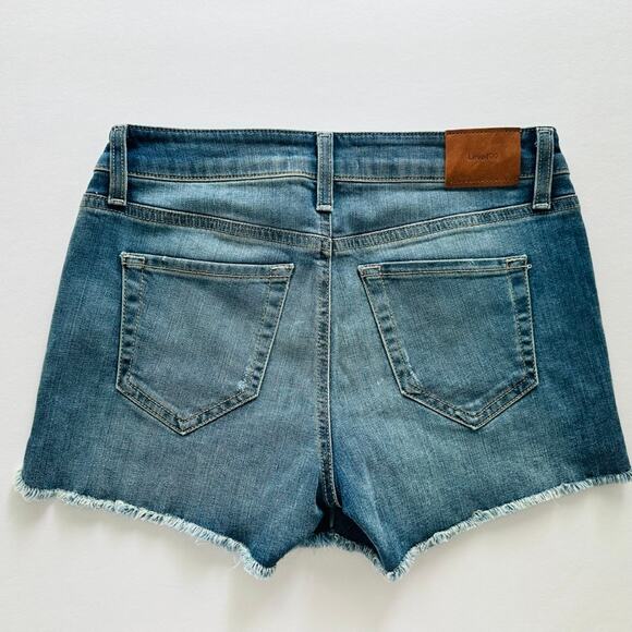Level 99 Anthropologie Jean Shorts Size 26 Santo Medium Blue Wash 4" Beach Vacay - Picture 7 of 8
